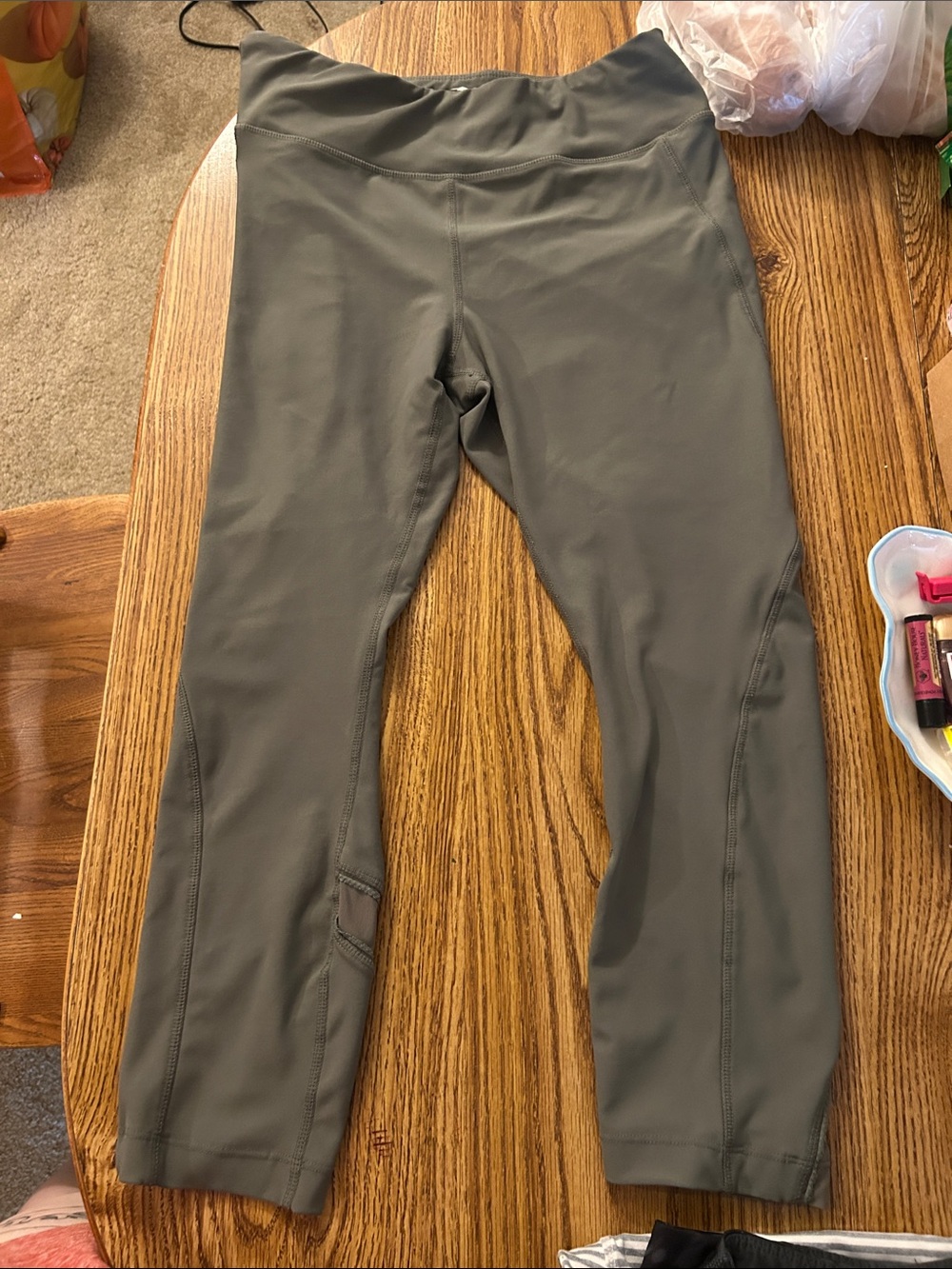 Olive Green Athletic Leggings capris